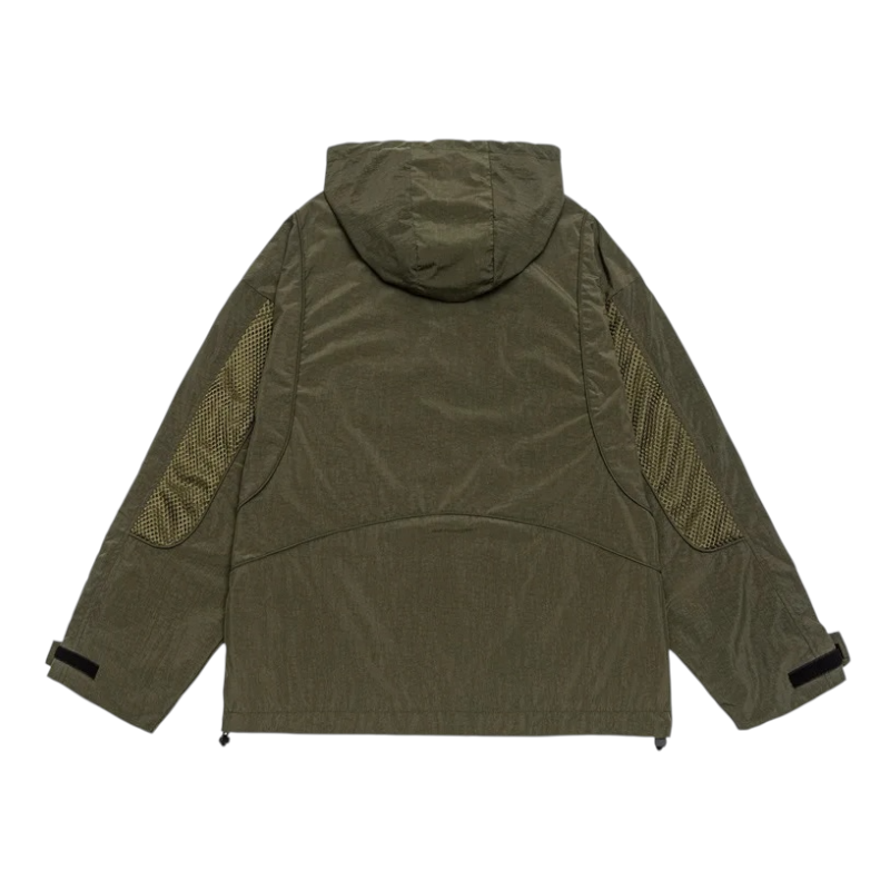 Technical high neck hooded jacket with mesh panels – Generayxion