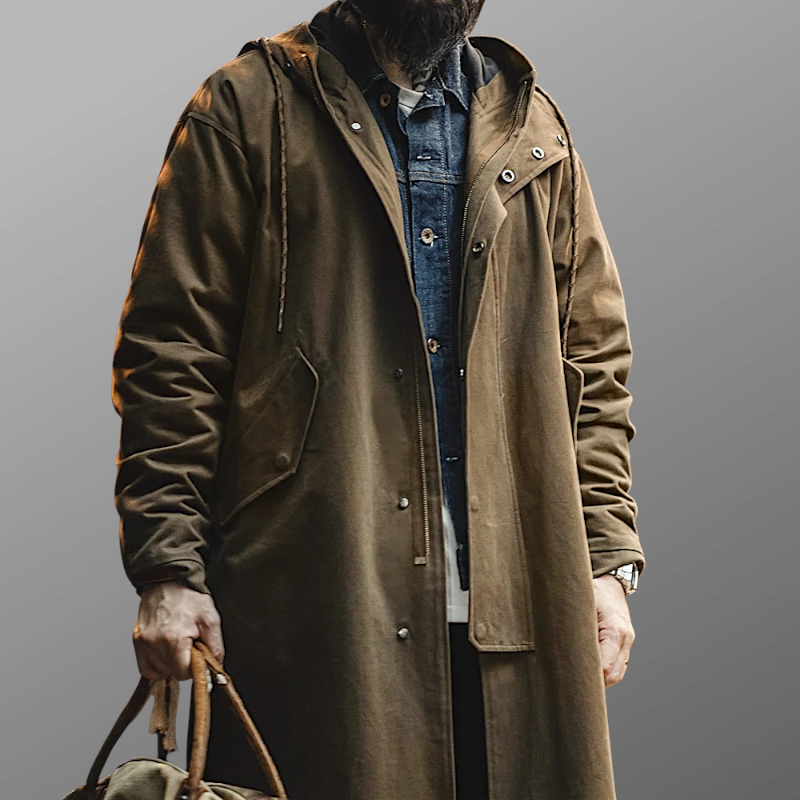 Army hooded long trench coat – Generayxion